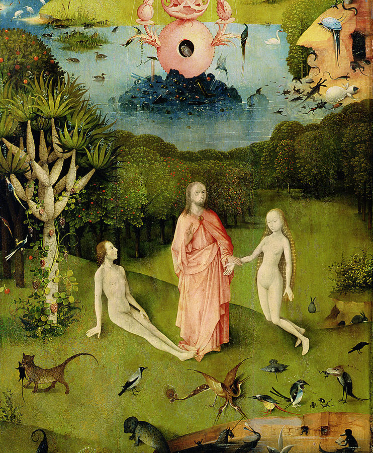 Genesis Photograph - The Garden Of Earthly Delights The Garden Of Eden, Left Wing Of Triptych, C.1500 Oil On Panel by Hieronymus Bosch