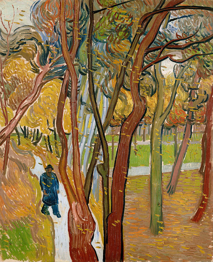 The garden of Saint Pauls Hospital. The fall of the leaves Painting by Vincent van Gogh