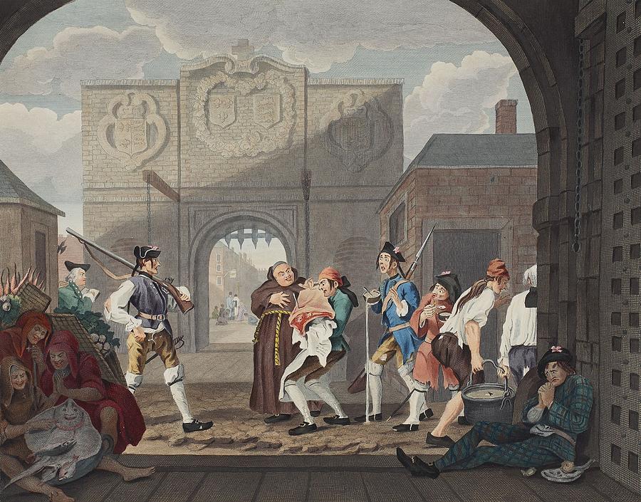 French Soldiers Drawing - The Gate Of Calais, Or O The Roast Beef by William Hogarth