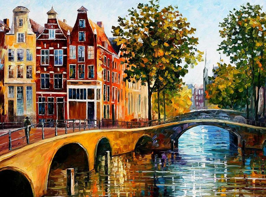 The Gateway To Amsterdam - Palette Knife Oil Painting On Canvas By ...