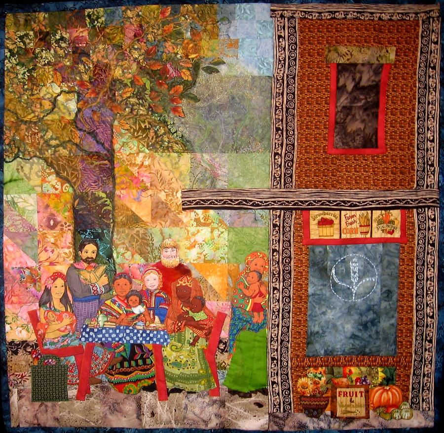 The Gathering Place Tapestry - Textile by Carol Bridges