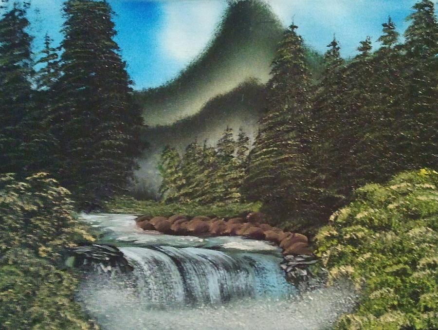 Mountain Painting - The Gentle Sounds Of Water by Lee Bowman