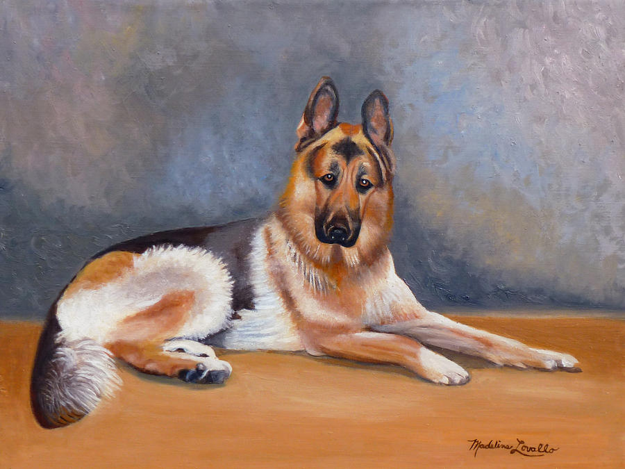 The German Sheppard Painting by Madeline  Lovallo