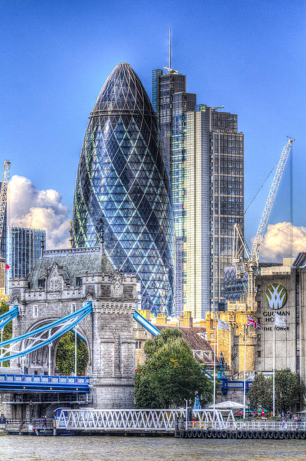 The Gherkin And Tower Bridge Photograph