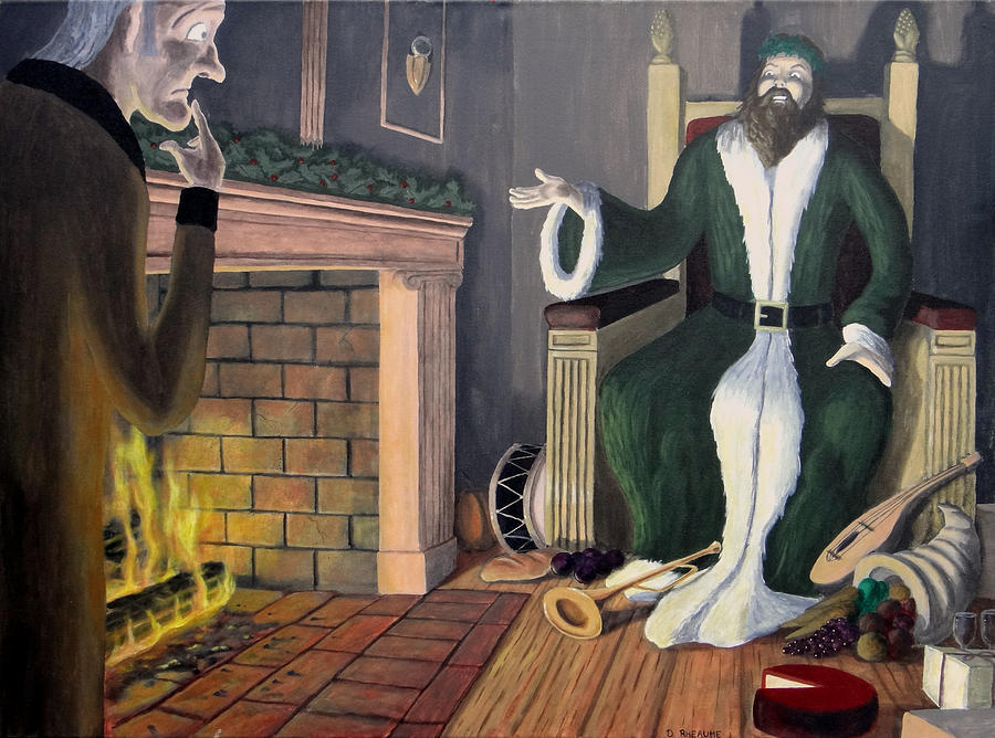 Dickens Christmas Carol Painting - The Ghost of Christmas Present by Dave Rheaume