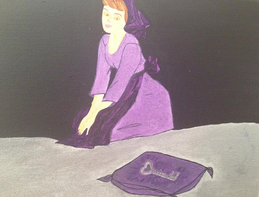 The Girl and the Key Painting by Tania Stefania Katzouraki