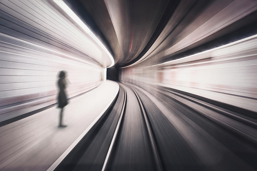 Abstract Photograph - The Girl Of The Metro Station by David Krischke