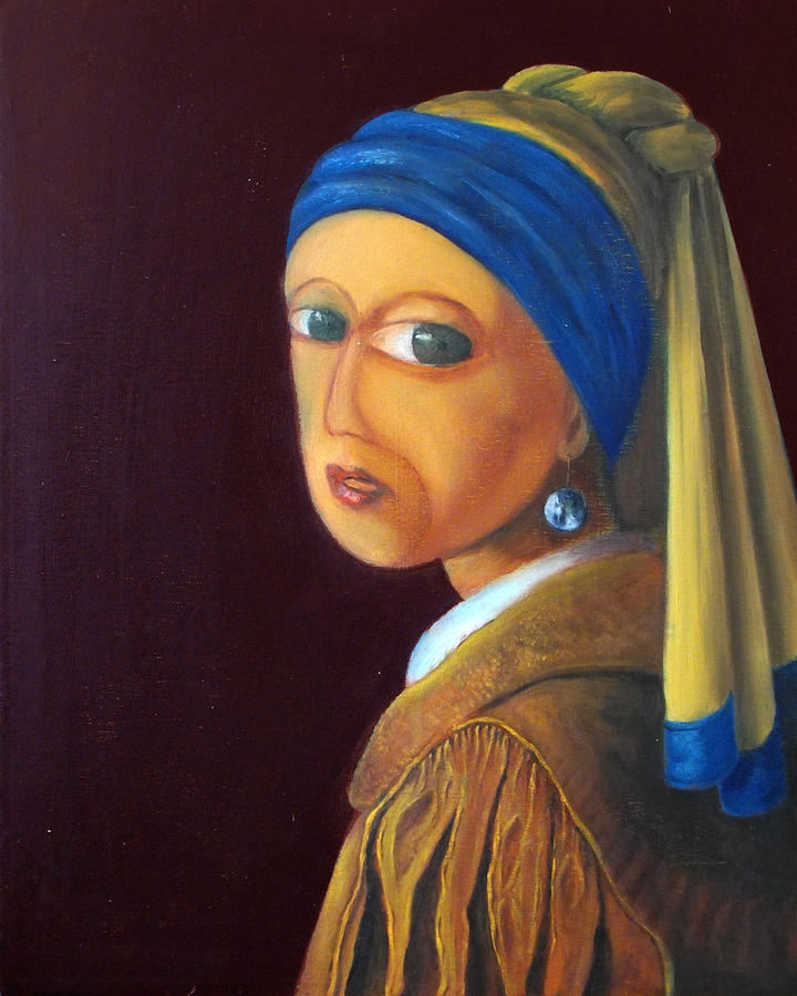 Jan Vermeer Painting - The Girl with a Pearl Earring VG by Estefan Gargost