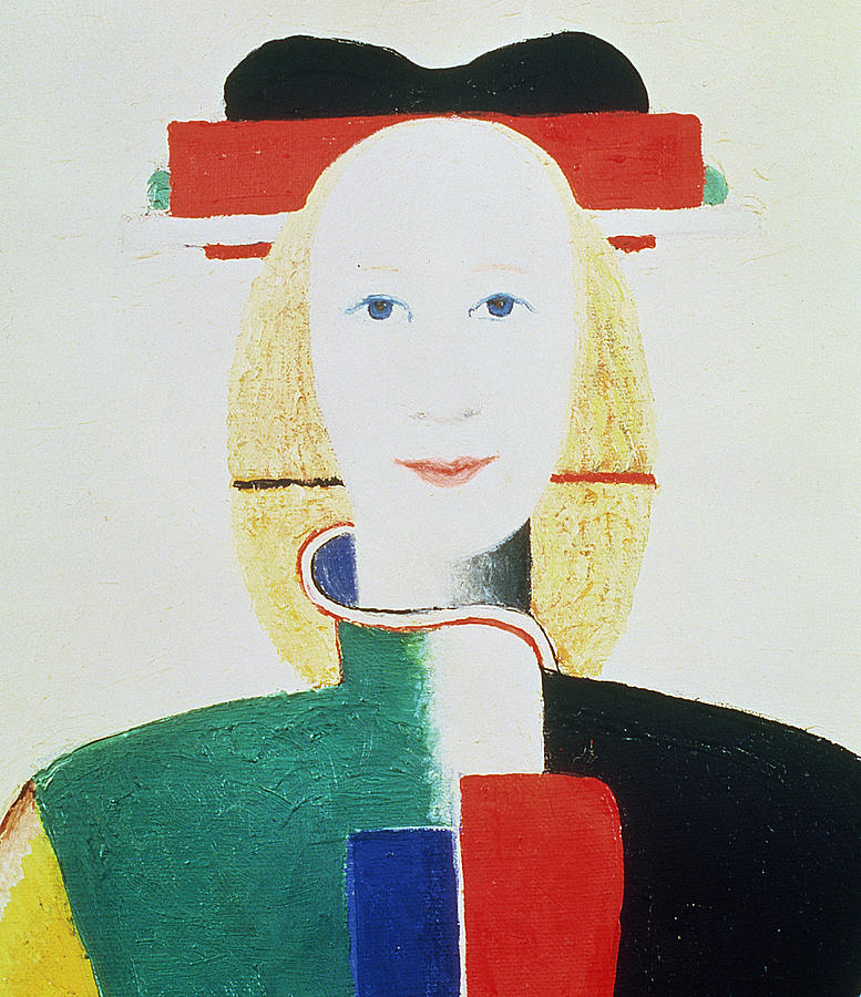 Abstract Painting - The Girl with the Hat by Kazimir Severinovich Malevich