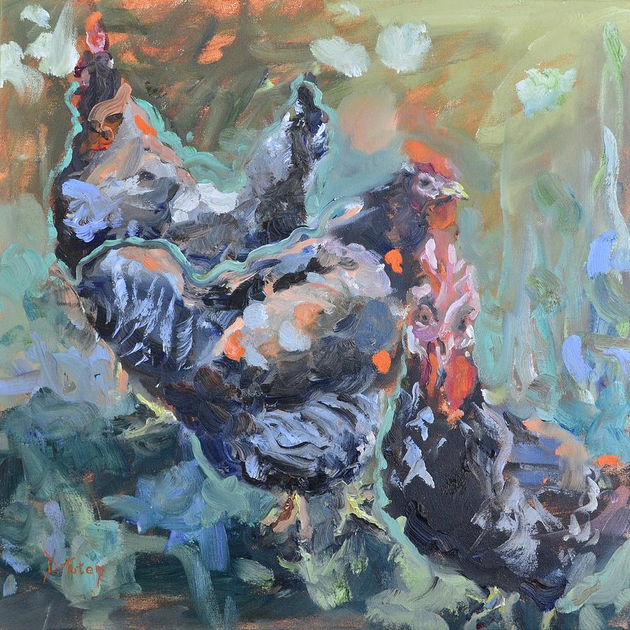 The Girls of Green Hill Farm Painting by Donna Tuten