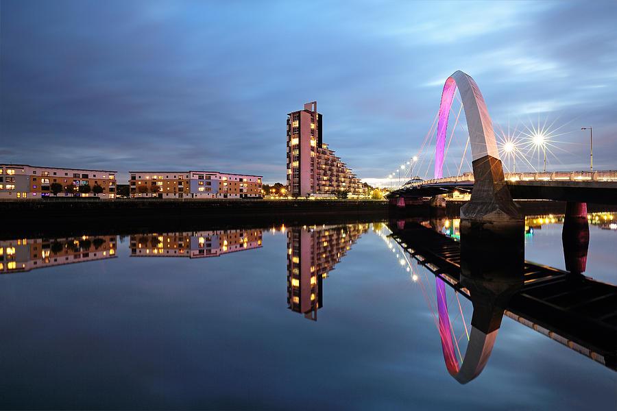 Architecture Photograph - The Glasgow Clyde Arc Bridge by Grant Glendinning