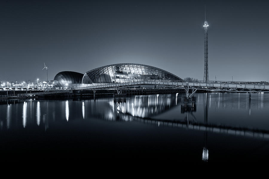 The Glasgow Science Centre in Black and White Photograph by Stephen Taylor
