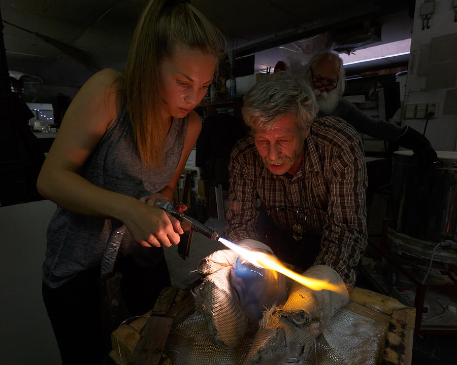 Belgium Photograph - The glass blowers by Paul Indigo Belgium Photograph - The glass blowers by Paul Indigo