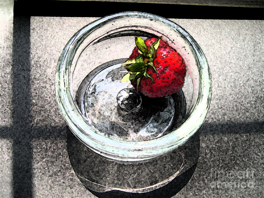 Strawberry Photograph - The Glass Bowl by Addie Hocynec