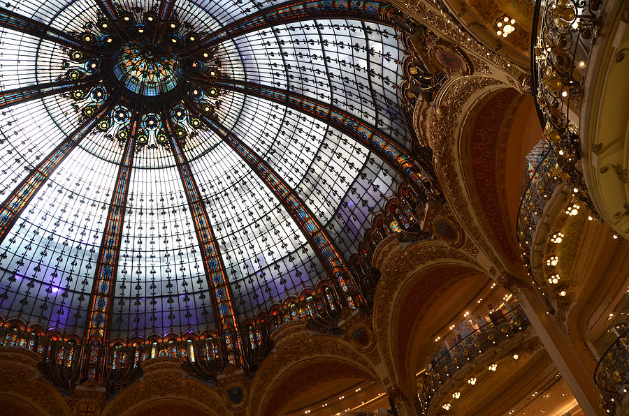 Lafayette Photograph - The glass dome of the Galeries Lafayette in Paris by RicardMN Photography