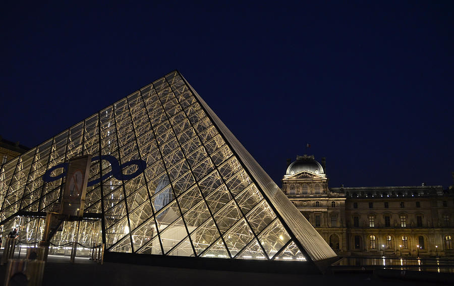 The Glass Pyramid and Louvre Palace at night Photograph by RicardMN Photography
