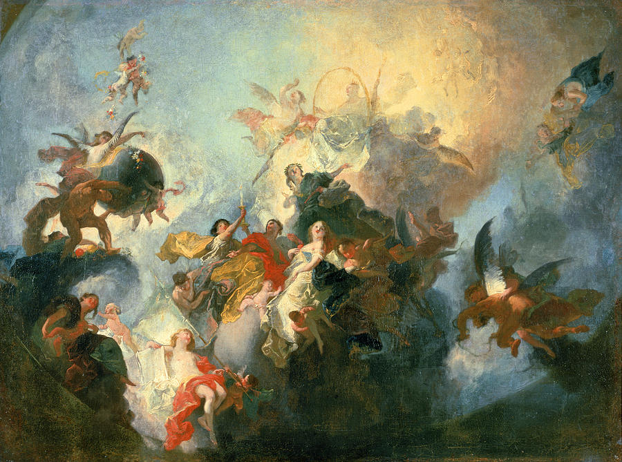 Baroque Photograph - The Glorification Of The Order Of Premonstratensians, C.1765 Sketch by Franz Anton Maulbertsch