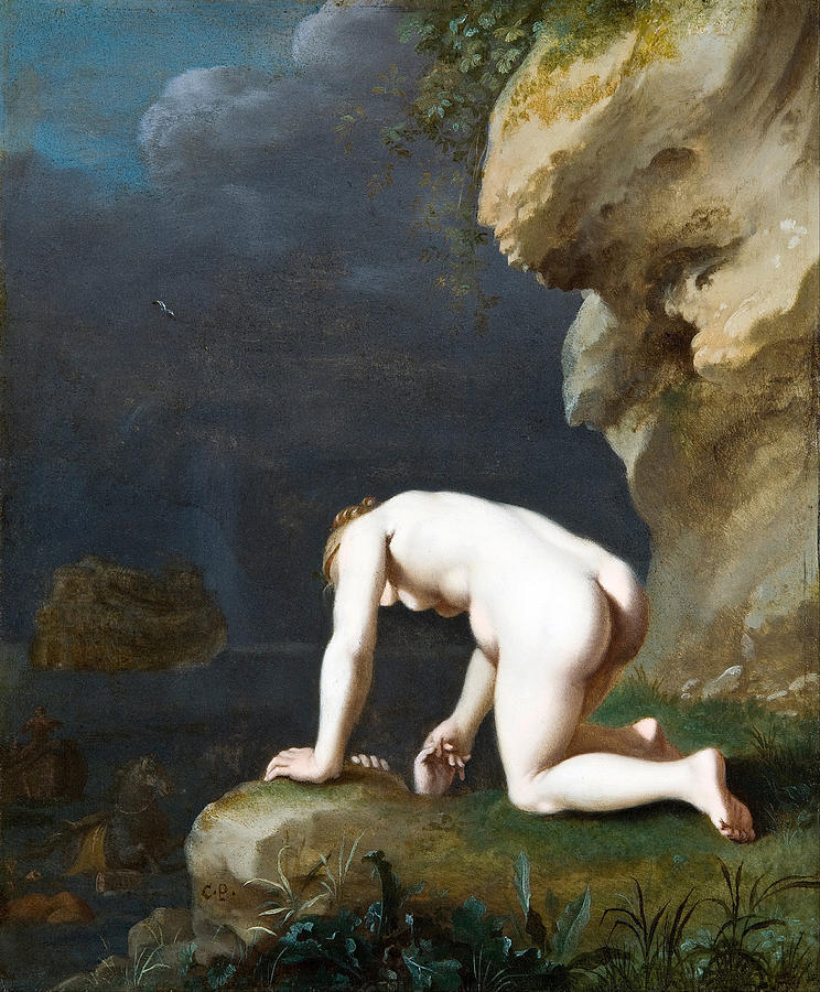 The Goddess Calypso rescues Ulysses Painting by Cornelis van Poelenburgh