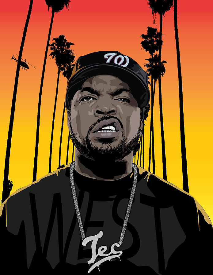Ice Cube Digital Art - The Godfather of Gangsta Rap by Tec Nificent