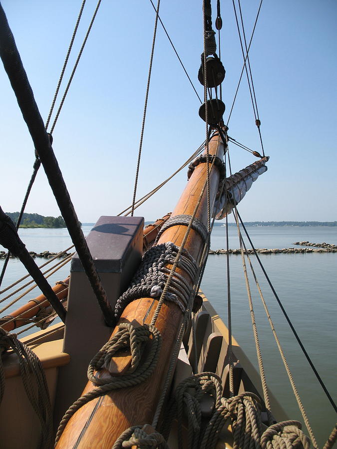 The Godspeed Bowsprit at Jamestown Photograph by Kathy Barney