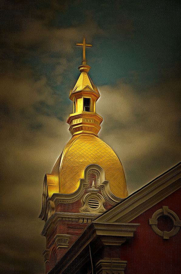 Architecture Painting - The Gold Dome of Kansas City  by L Wright