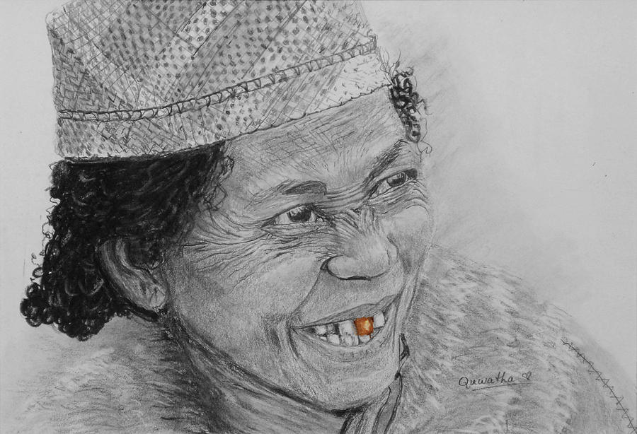 The Gold Tooth Drawing by Quwatha Valentine