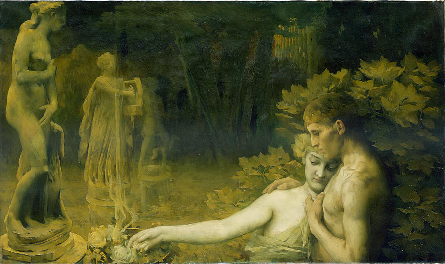Statue Painting - The Golden Age, 1897-98 by Janos Vaszary
