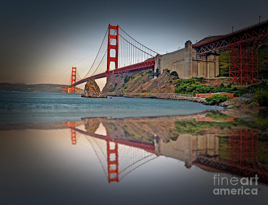 Golden Gate Bridge Photograph - The Golden Gate Bridge and Reflection by Jim Fitzpatrick