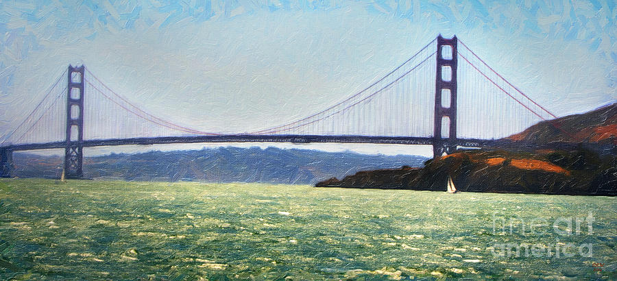 The Golden Gate Bridge Painting by David Millenheft