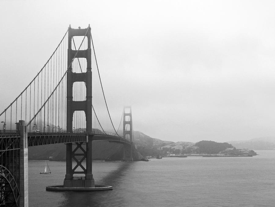 The Golden Gate Bridge B W Photograph by Connie Fox