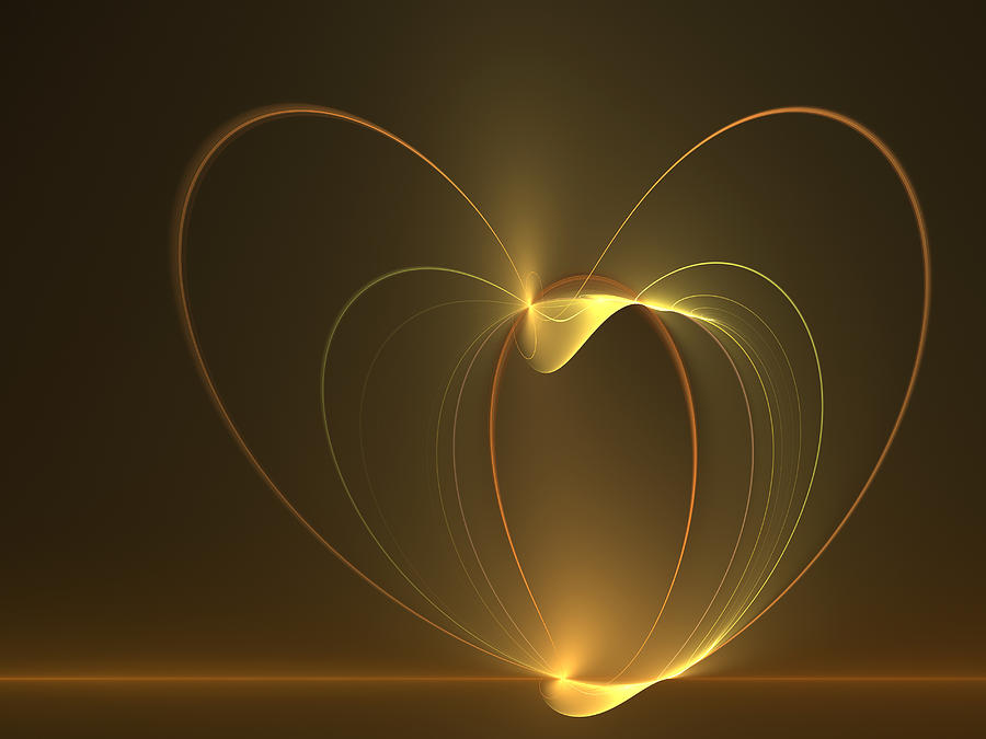 The Golden Heart Digital Art by Gabiw Art