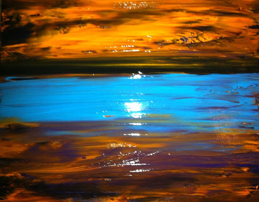 The Golden Sunset Painting by Kicking Bear  Productions