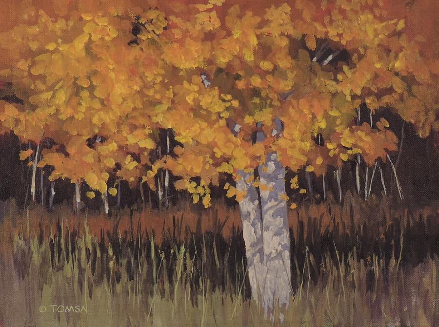Fall Painting - The Golden Tree  by Bill Tomsa