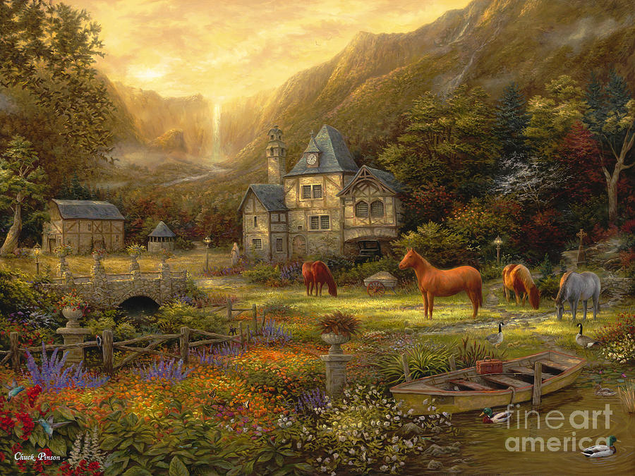 Horse Painting - The Golden Valley by Chuck Pinson