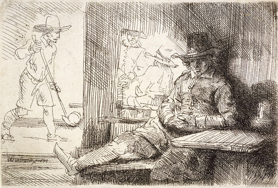 Rembrandt Van Rijn Drawing - The Golf Player by Celestial Images