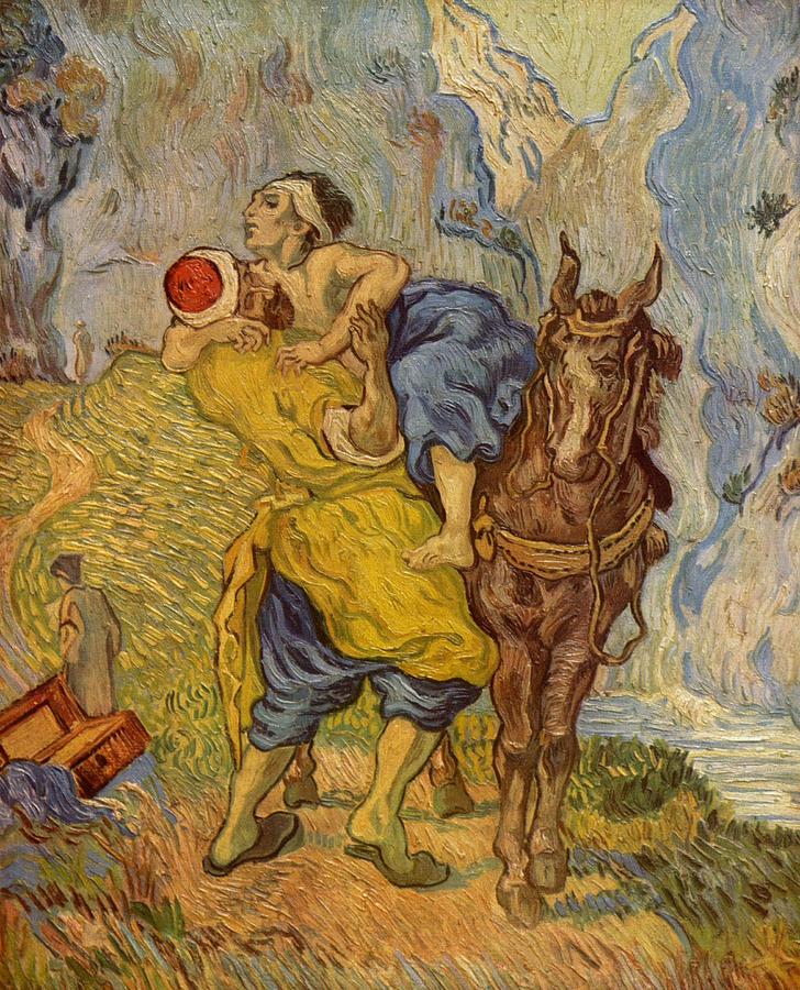 Vincent Van Gogh Painting - The Good Samaritan - after Delacroix by Vincent van Gogh