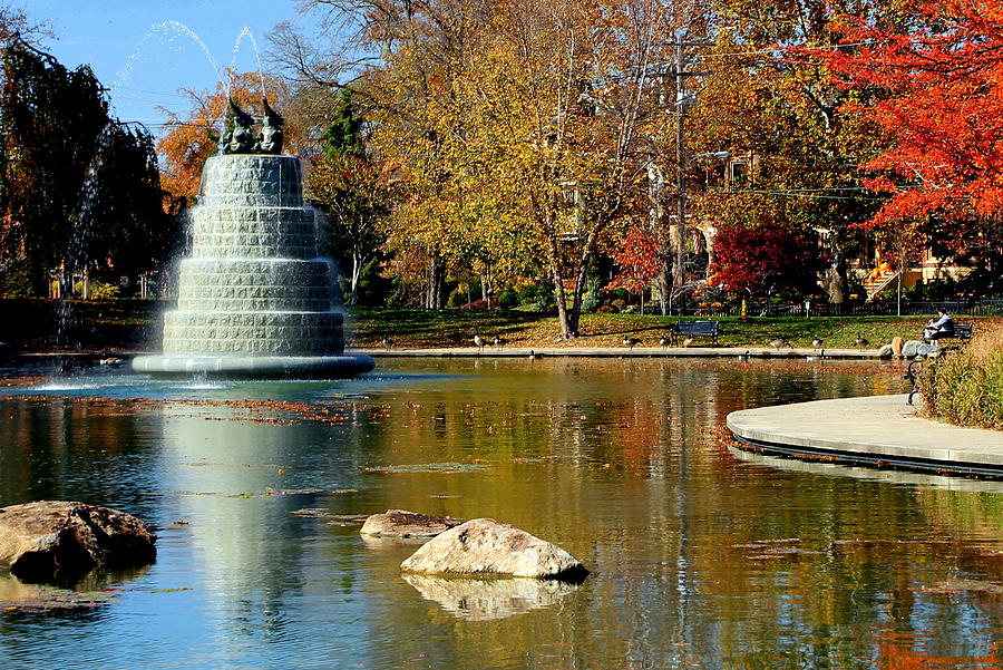 Columbus Photograph - The Goodale Park  Fountain by Laurel Talabere