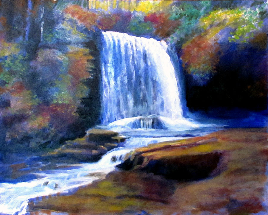 Water Falls Painting - The Gorge by David Zimmerman