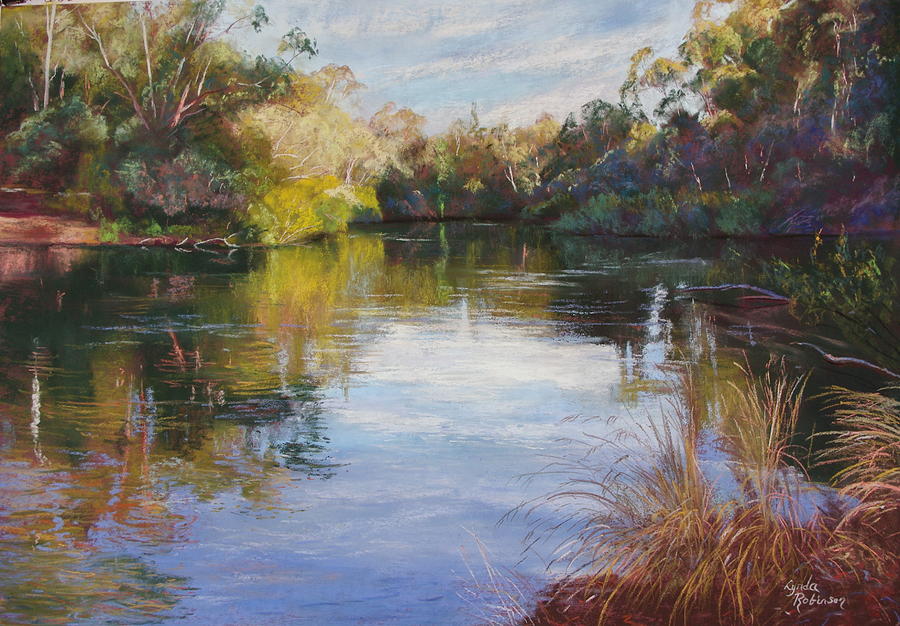 Landscape Painting - The Goulburn at McLartys by Lynda Robinson