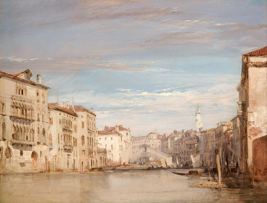 The Grand Canal Venice Looking Toward the Rialto Painting by Richard Parkes Bonington