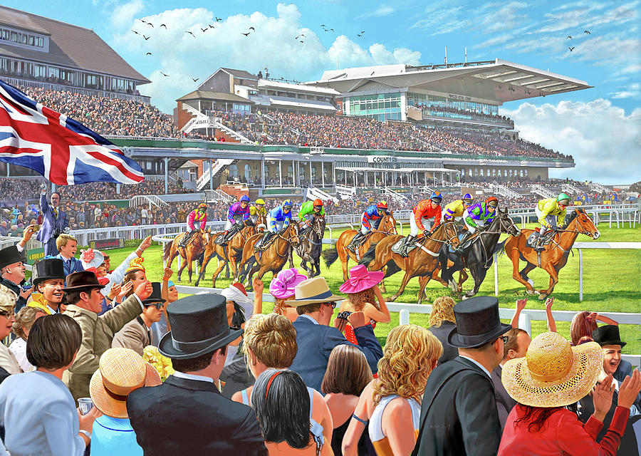 Horse Painting - The Grand National Aintree by MGL Meiklejohn Graphics Licensing