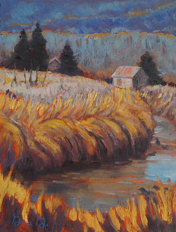 The Grassy Bank Painting by Gina Grundemann
