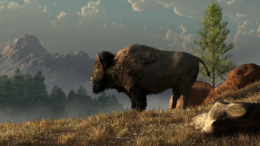 The Great American Bison Digital Art by Daniel Eskridge