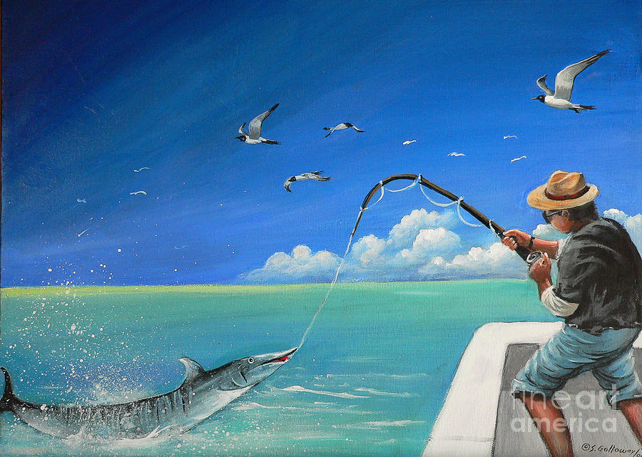 Fish Painting - The Great Catch 1 by Artificium -