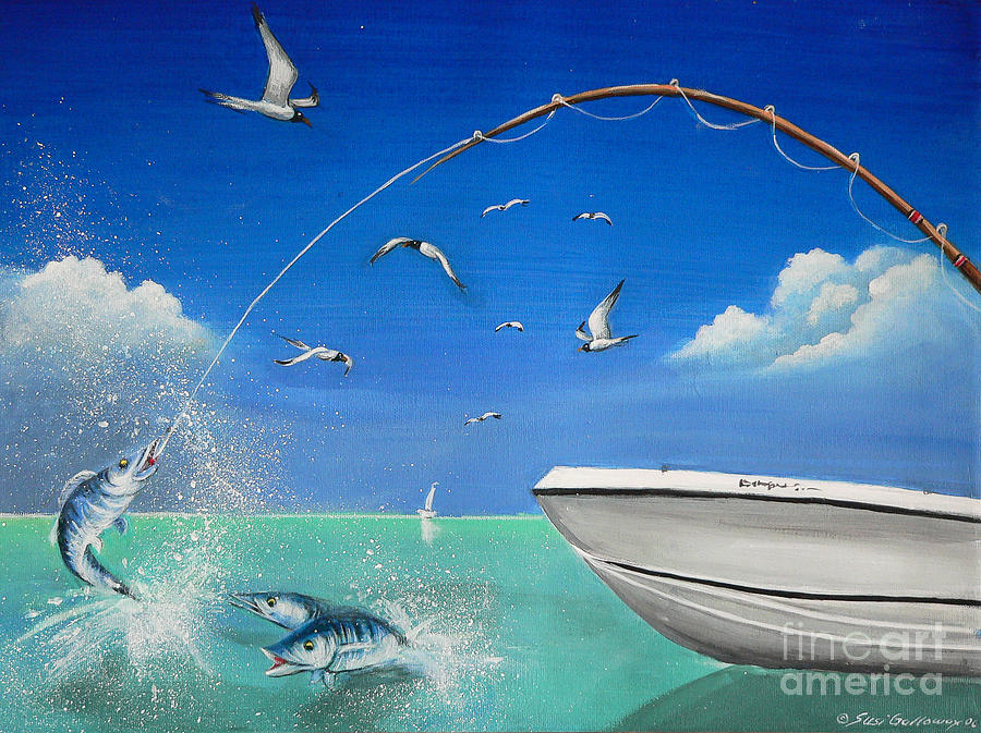 Fish Painting - The Great Catch 2 by Artificium -