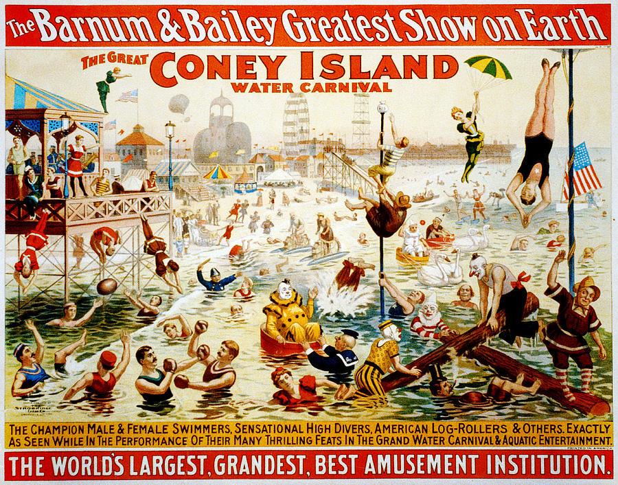 The Great Coney Island Water Carnival Digital Art by Georgia Clare