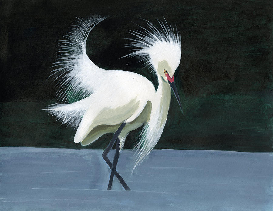 Egret Painting - The Great Egret by Clarissa Wang by California Coastal Commission