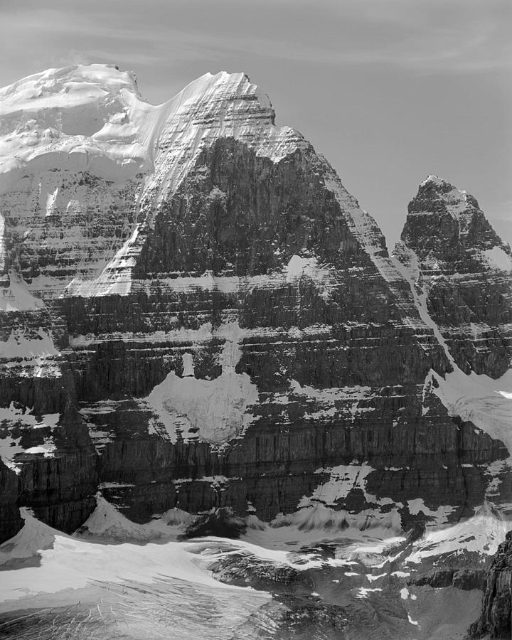 Jasper National Park Photograph - 1M3752-BW-The Great North Face of North Twin by Ed  Cooper Photography