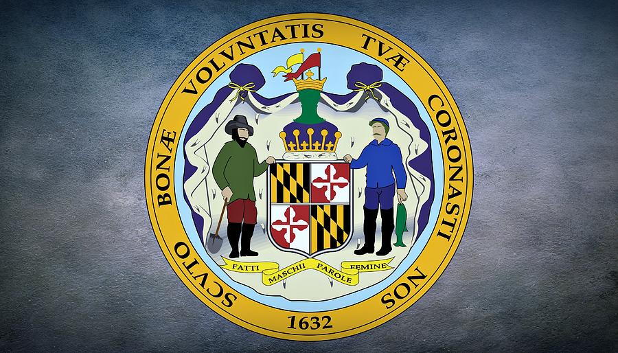 Flag Digital Art - The Great Seal of the State of Maryland  by Movie Poster Prints