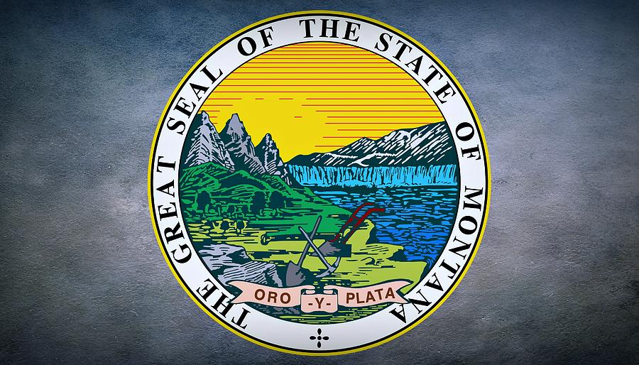 Mountain Photograph - The Great Seal of the State of Montana by Movie Poster Prints